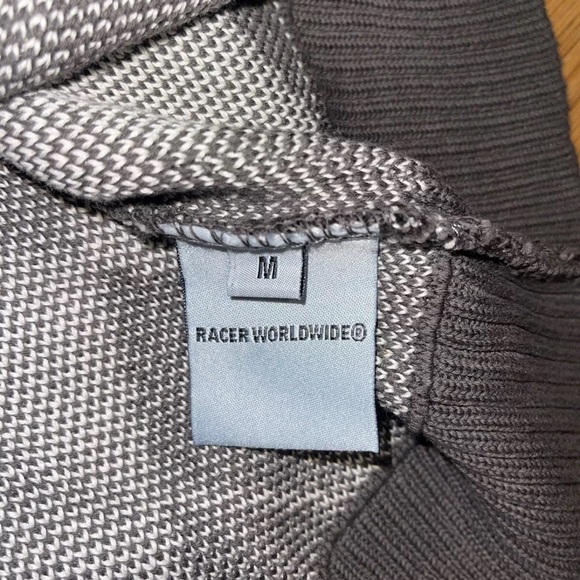 Racer Worldwide Knit Grey/White Argyle Sleeveless Sweater Mens Size Medium - Picture 4 of 6